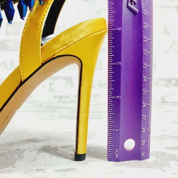 New ASOS DESIGN Hydro Embellished Ankle Strap Heeled Sandals T493 - Picture 9 of 13